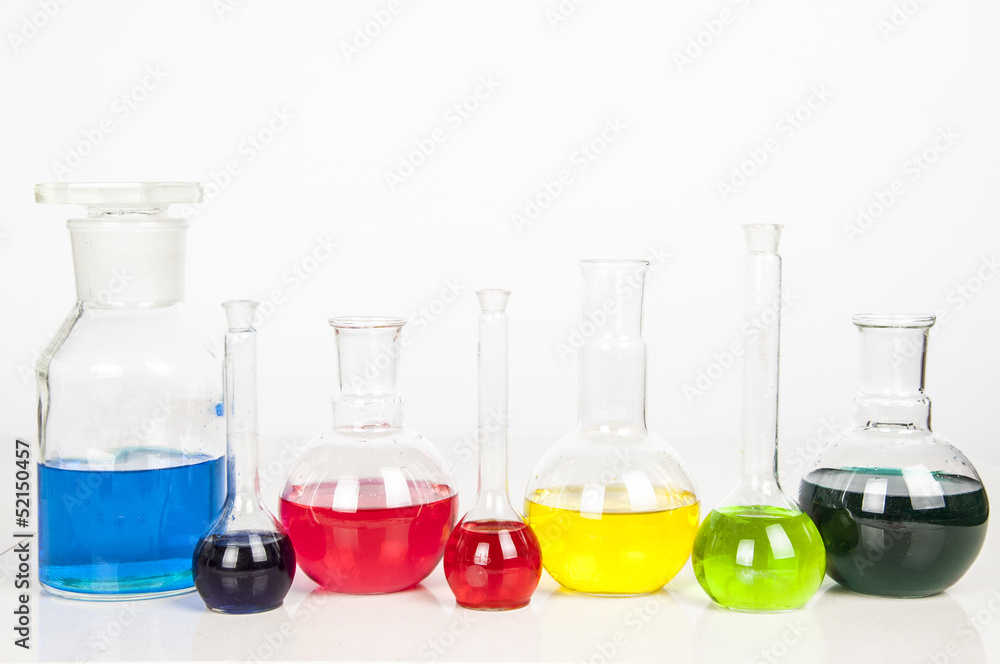 Test tube set on a white background Test tube set on a white background