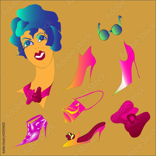 New things and pleasure on a woman's face.