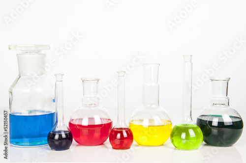 Test tube set on a white background