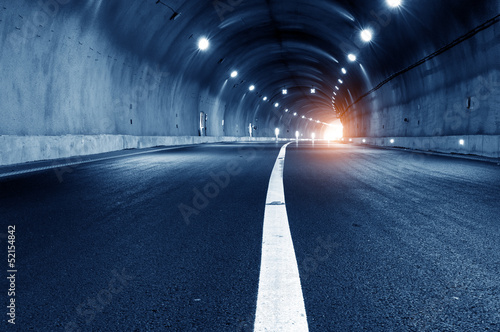 Abstract car in the tunnel trajectory photo