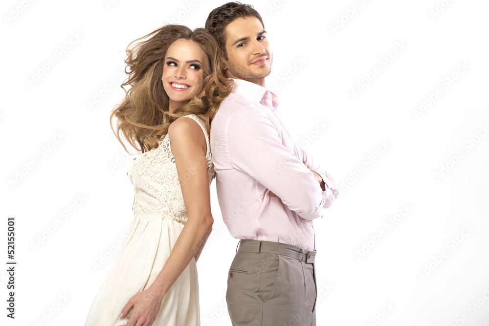 Fabulous young couple in romantic pose Fabulous young couple in romantic pose