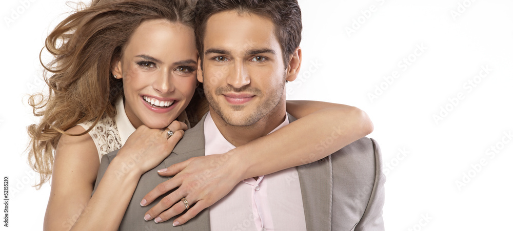 Panoramic style photo of young couple