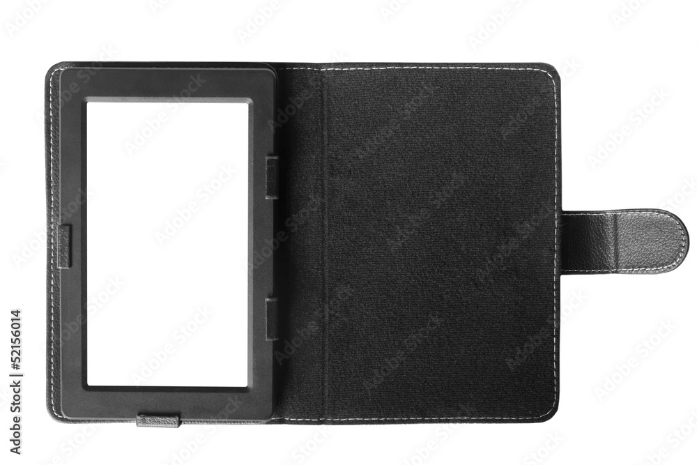 Black tablet computer with case