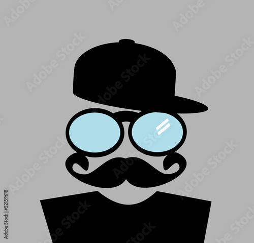 hipster nerd wearing large glasses