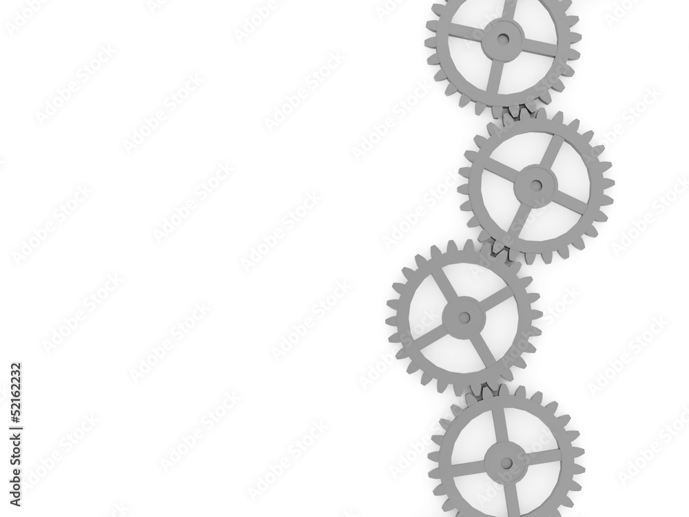 Gears concept on white