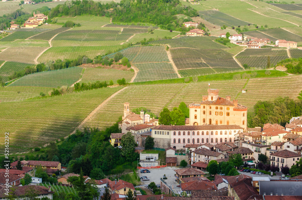 Barolo village and Castle, Langhe, Piedmont, Italy