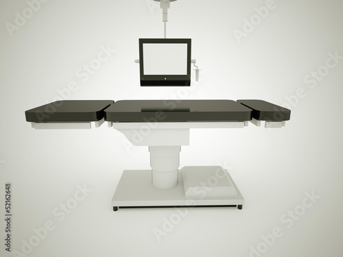 Operating table with monitor black and white