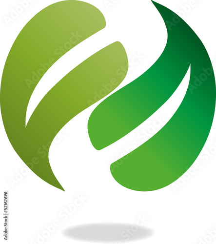 Logo, 3D, Blätter, Bio, Energie, ECO