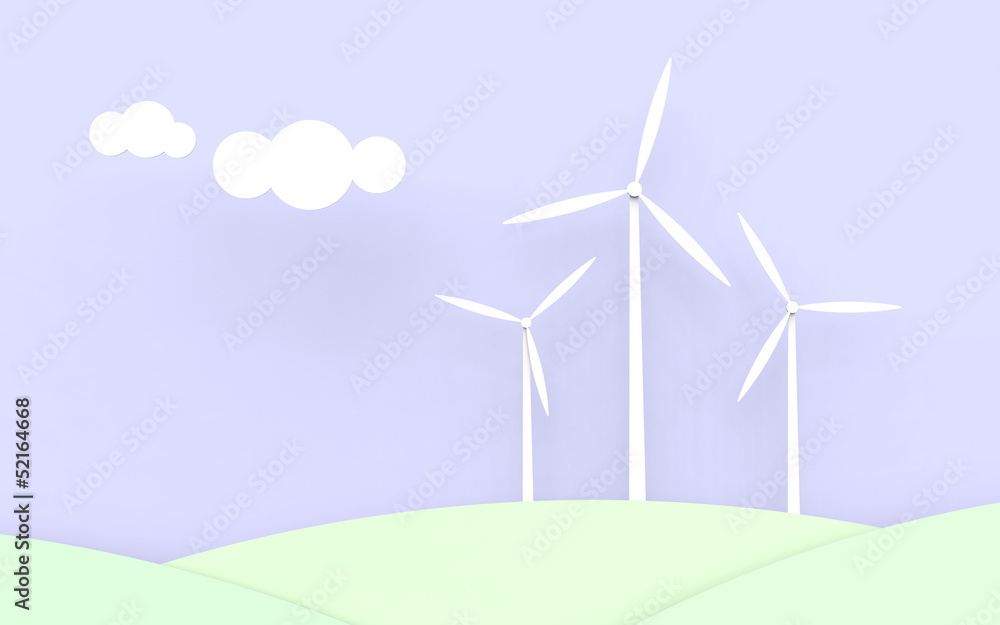 Fototapeta premium Windmills generating environmentally friendly energy