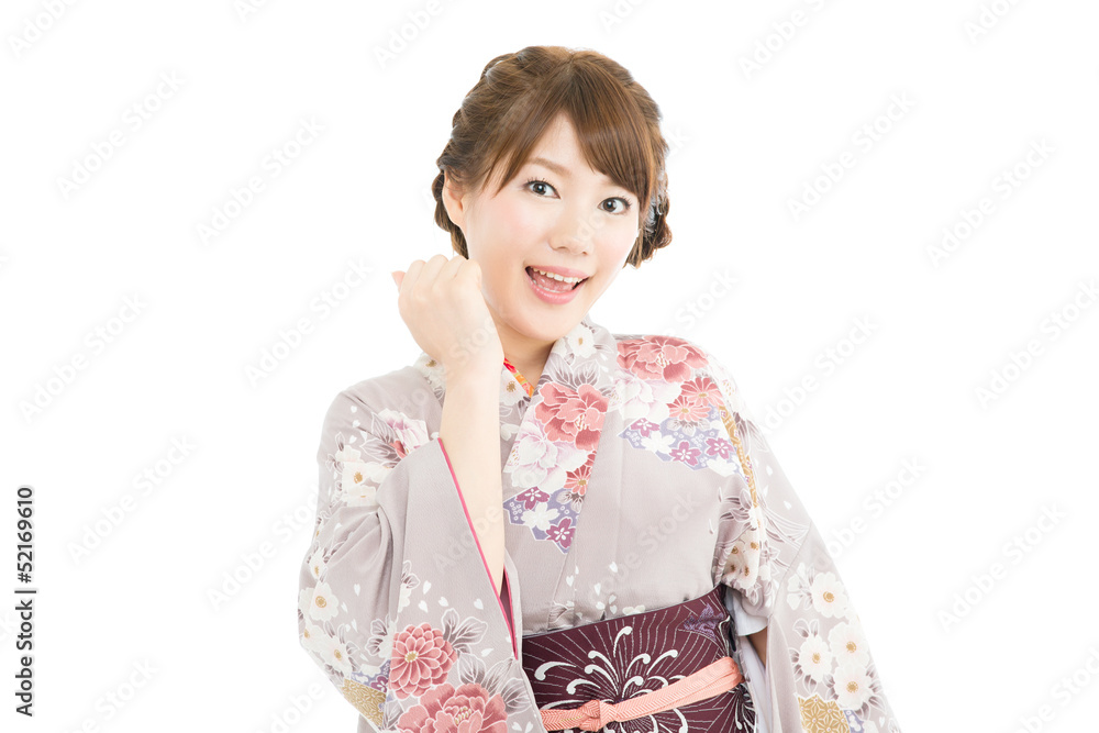 Beautiful japanese kimono woman isolated on white background Beautiful japanese kimono woman isolated on white background