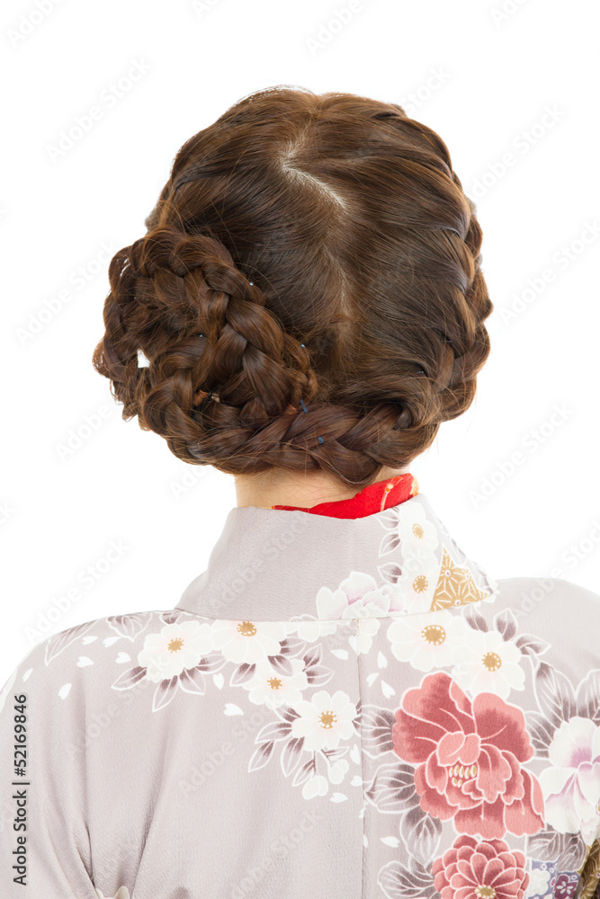 Fototapeta premium Beautiful japanese kimono woman isolated on white background