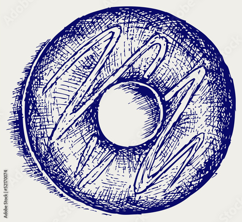 Chocolate donuts. Doodle style