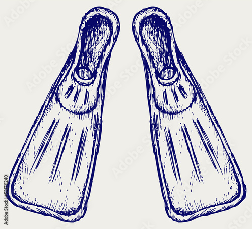Flippers. Doodle style