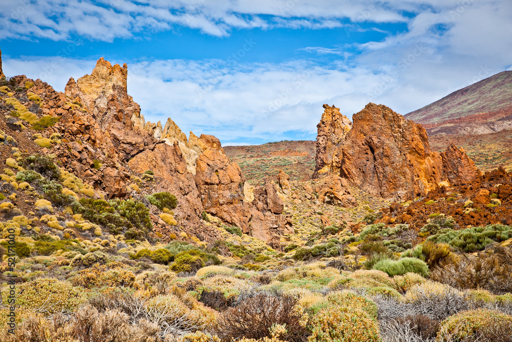 Obraz premium Volcanic lava landscape on Teide, Tenerife, Spain.