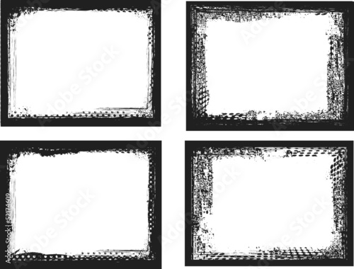 Set of grunge frames. vector illustration.