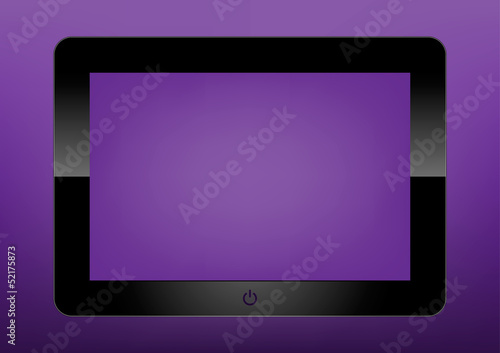 Black tablet pc on white background, Ipade - like generic portab