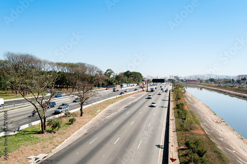 Traffic of vehicles in avenue, sao paulo
