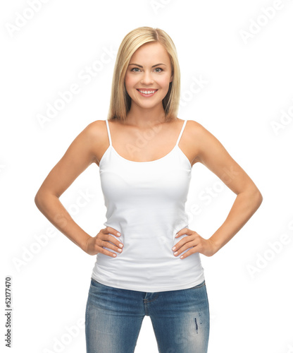 woman in blank white t-shirt © Syda Productions