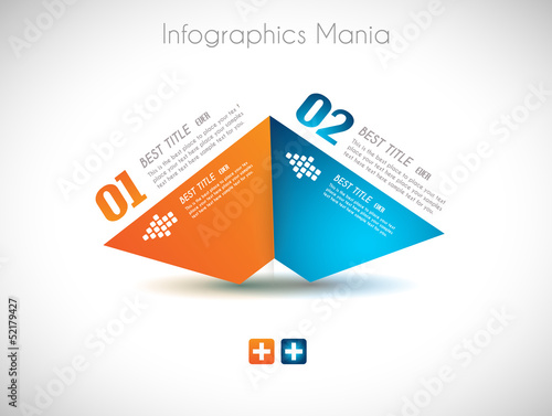 Infographic design template with paper tags
