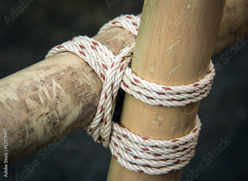 Square lashing by scouts