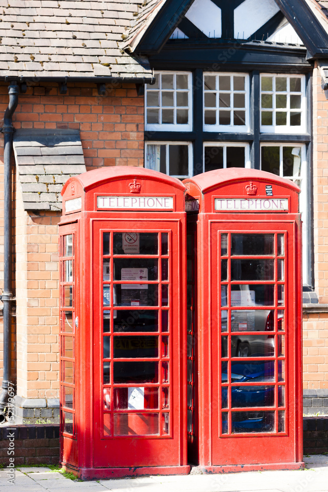 telephone booths, Stratford-upon-Avon, Warwickshire, England telephone booths, Stratford-upon-Avon, Warwickshire, England