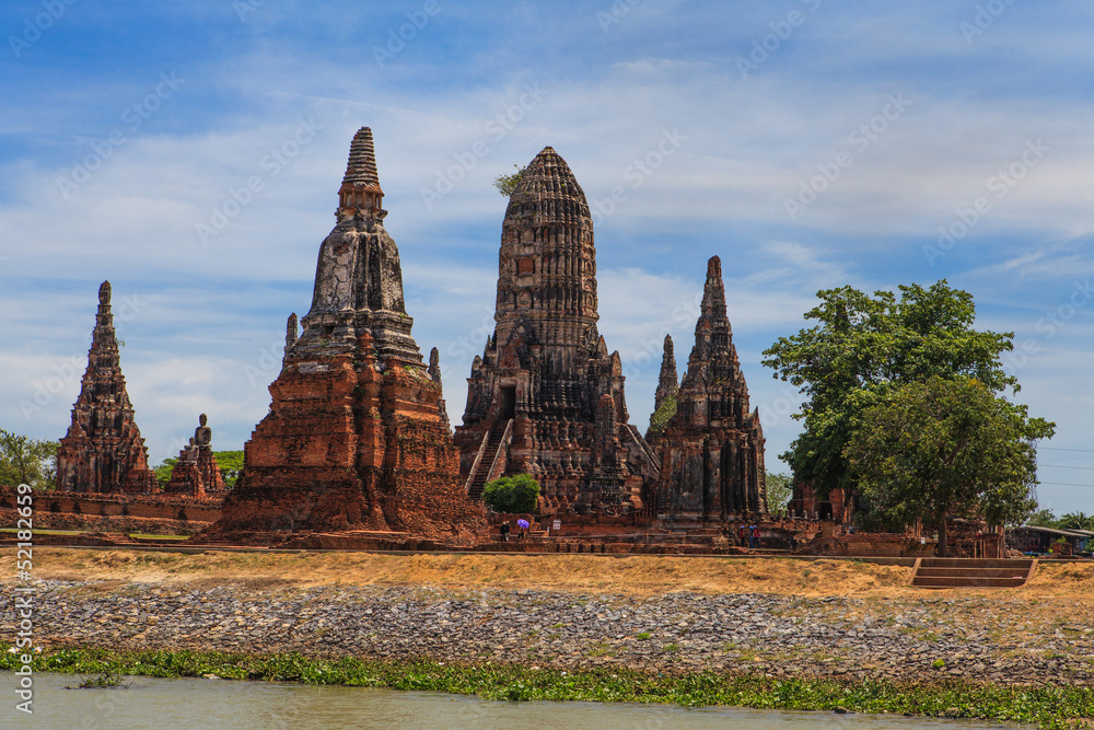 Chaiwatthanaram temple at Ayutthaya in Thailand