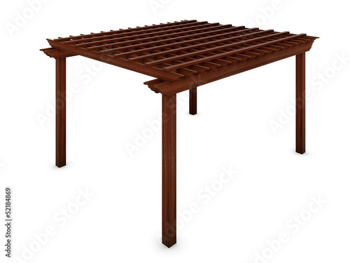 Ipe pergola on the white