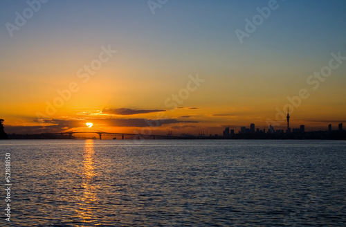 Auckland City Sunrise Silhouette © Matthew Jones