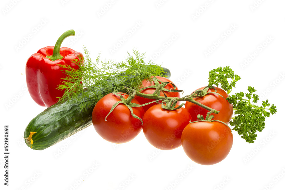 Red ripe tomatoes on the branch Red ripe tomatoes on the branch