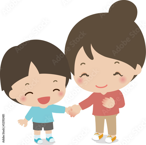 微笑むお母さんと男の子