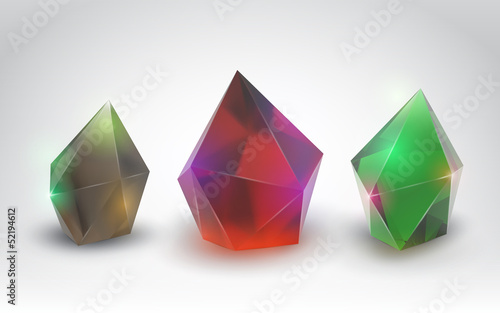 Beautiful crystals (Vector set of a realistic gemstone)