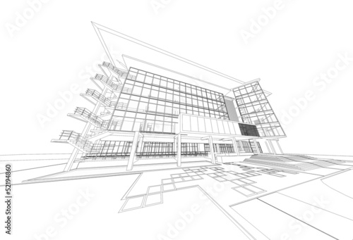 Wireframe of building 