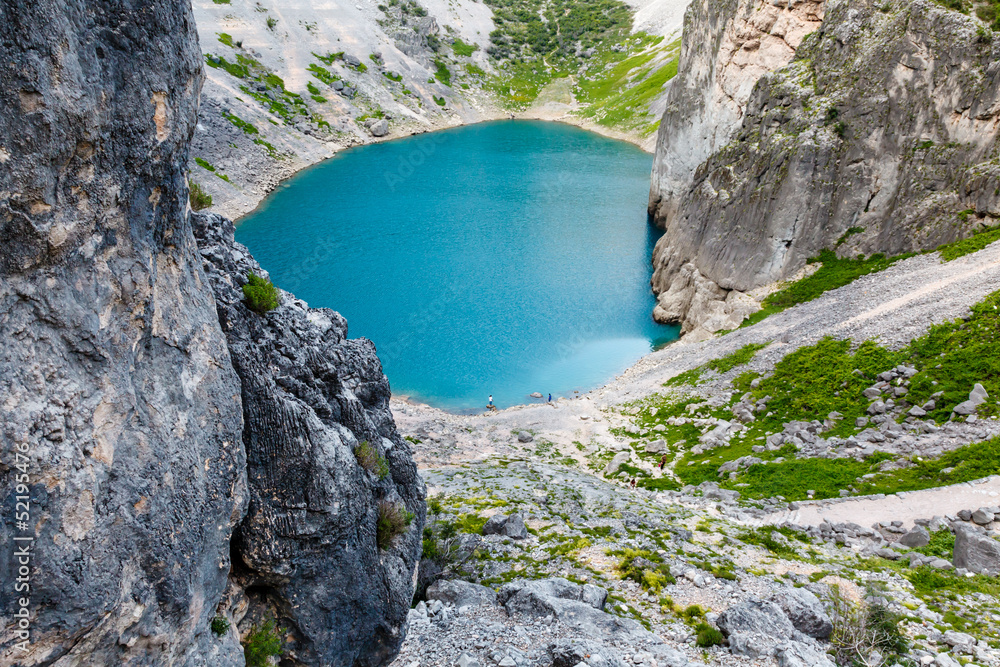 Imotski Blue Lake in Limestone Crater near Split, Croatia