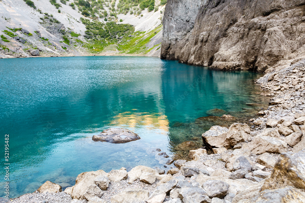 Naklejka premium Imotski Blue Lake in Limestone Crater near Split, Croatia