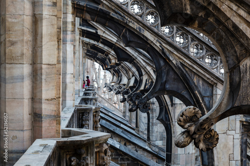 Roof of the Famous Milan Cathedral  Lombardy  Italy