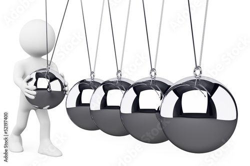 3D white people. Newton's Cradle
