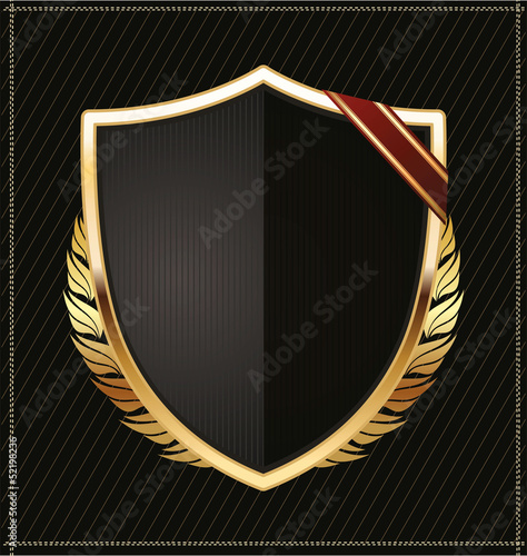 Black and gold shield