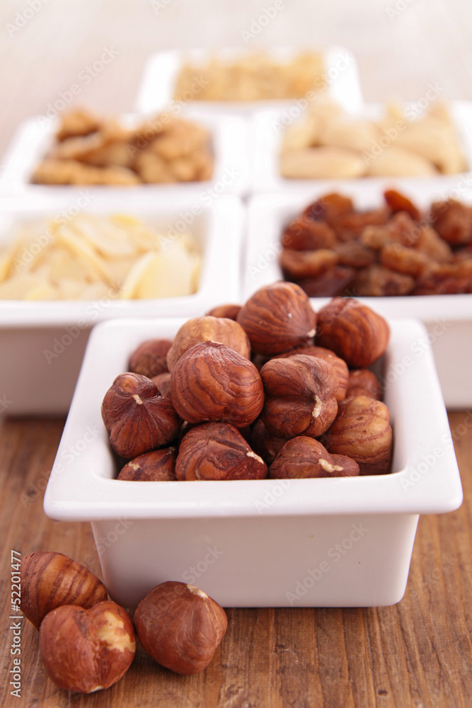 hazelnut and dried nuts hazelnut and dried nuts