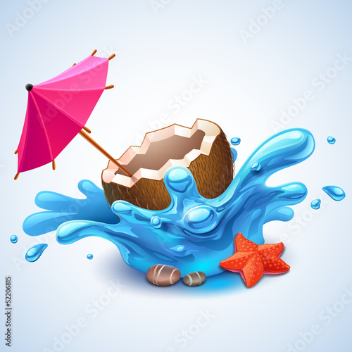 illustration of coconut cocktail