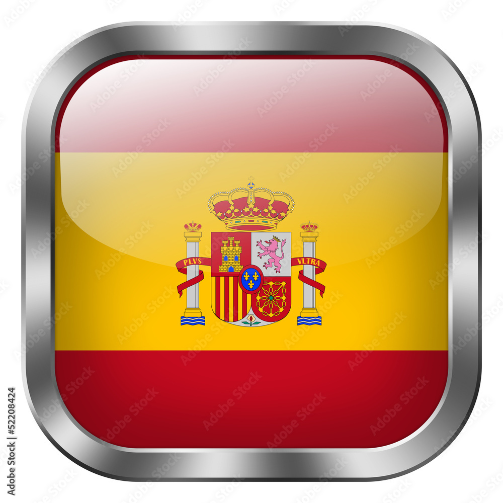 Obraz premium spain square metal button