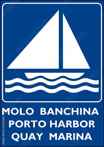 CARTELLO INDICATORE BANCHINA MOLO PORTO