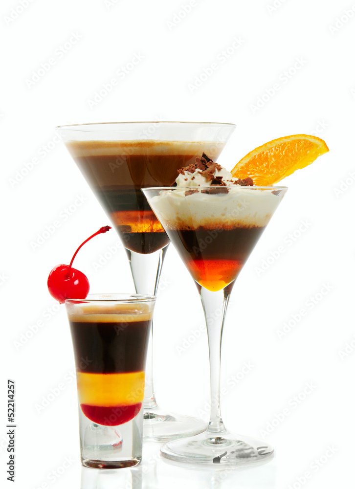 Group of coffee cocktails