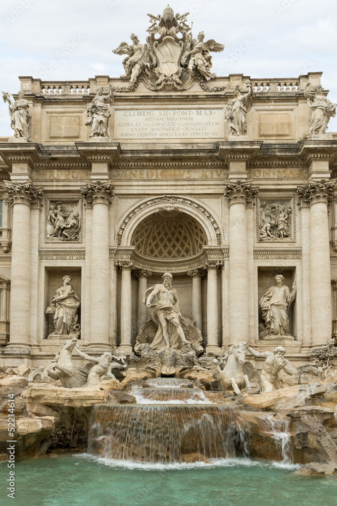 Trevi Fountain, the famous tourist attraction in Rome, Italy