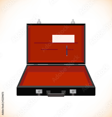 Isolated image of open suitcase. Trunk. Case.