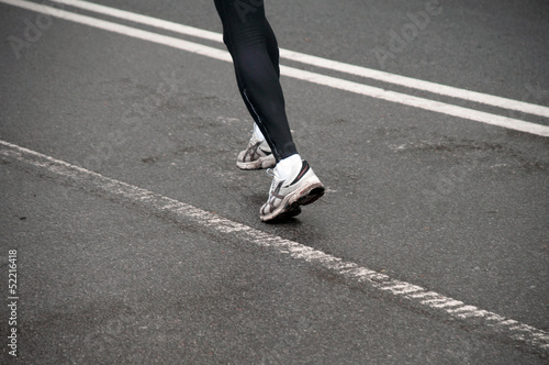 Person Jogging, close up of foots and legs