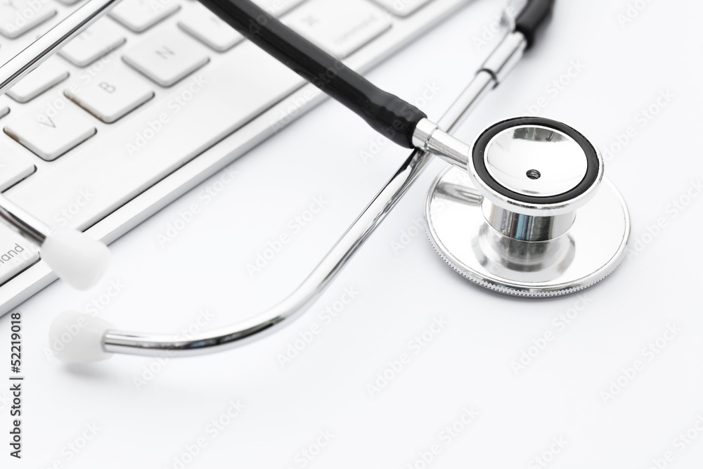 Stethoscope on the keyboard Stethoscope on the keyboard