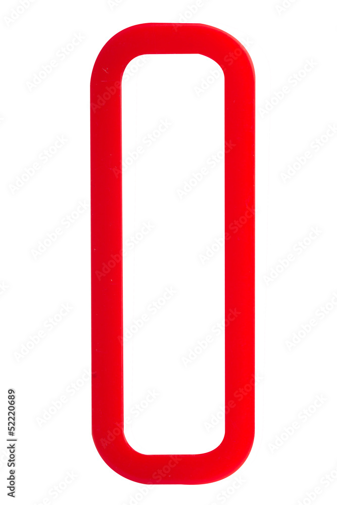 Plastic hollow alphabet (I) on white background with work path Plastic hollow alphabet (I) on white background with work path