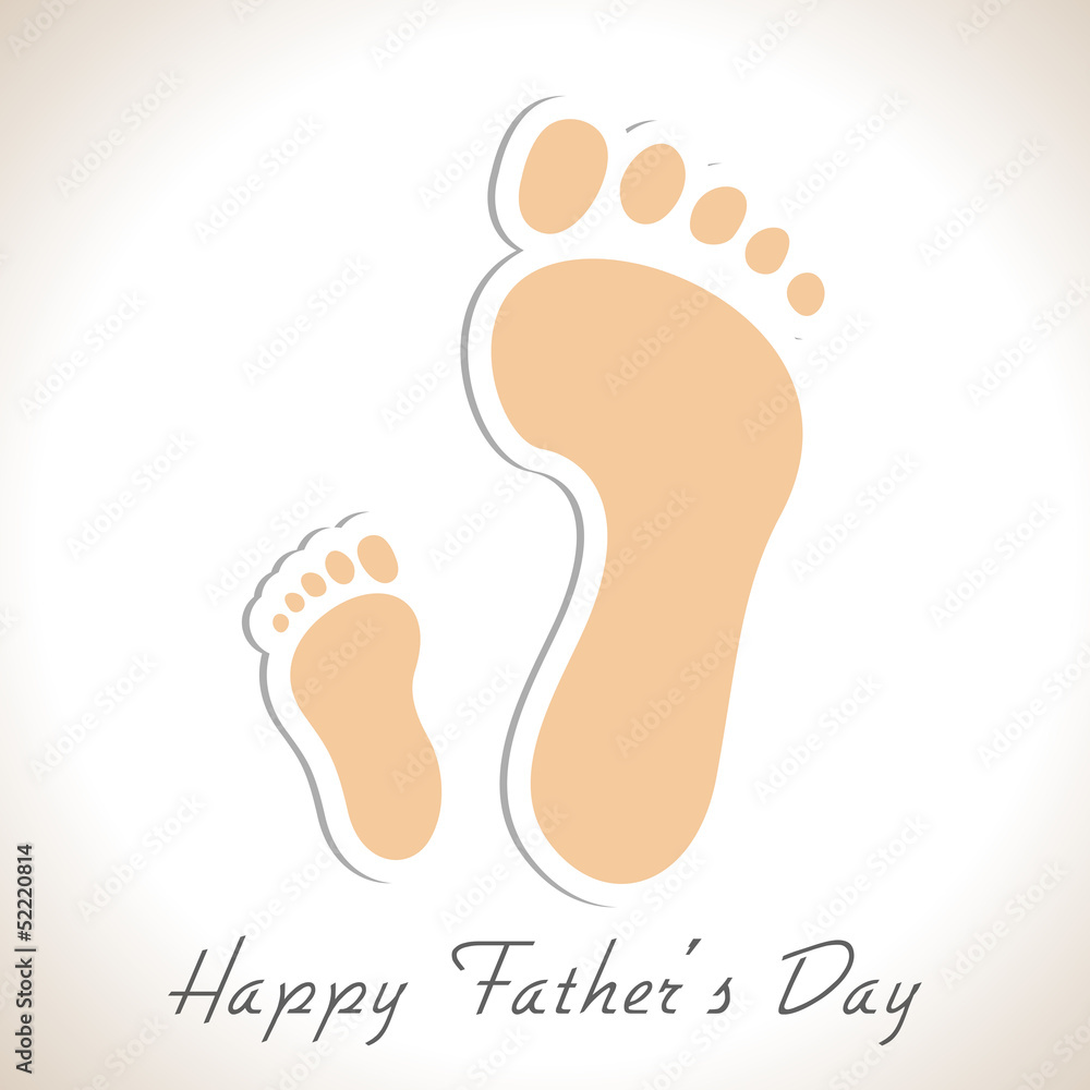 Foot prints of a father and child, Creative concept for Happy F Foot prints of a father and child, Creative concept for Happy F