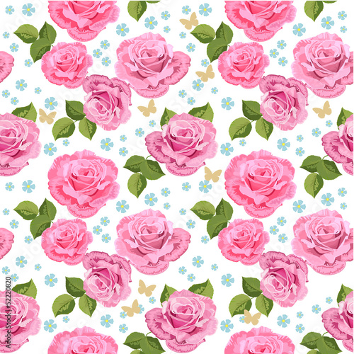 Flower texture with roses seamless