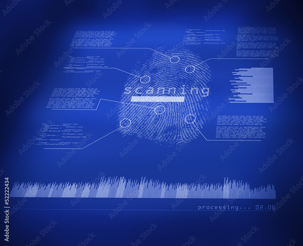 Fingerprint recognition interface Stock Illustration | Adobe Stock